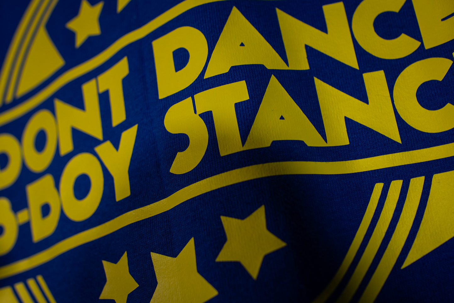 I Don't Dance I B-Boy Stance T-Shirt (Royal Blue/Yellow)