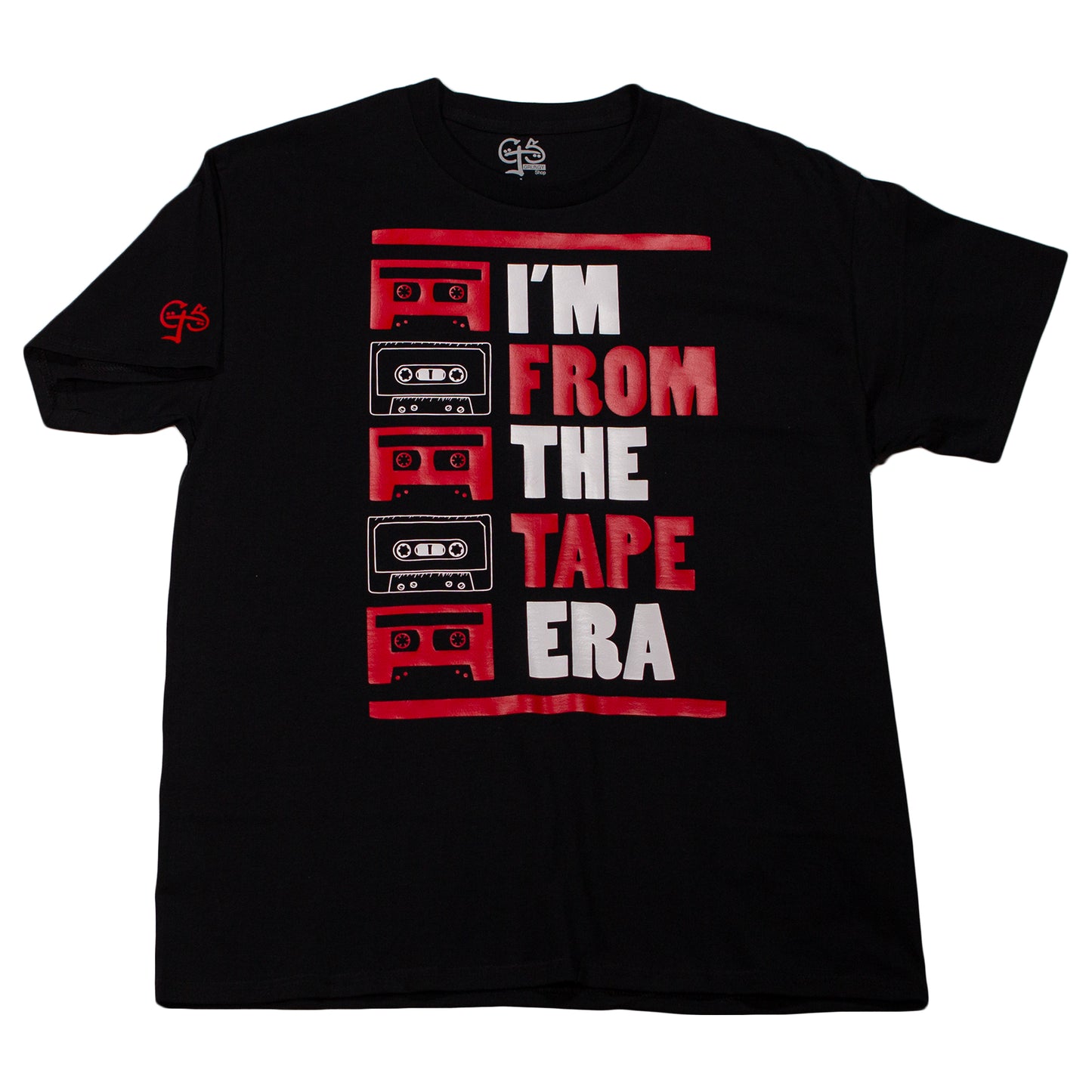 I'm From The Tape Era T-Shirt (Black/White & Red)