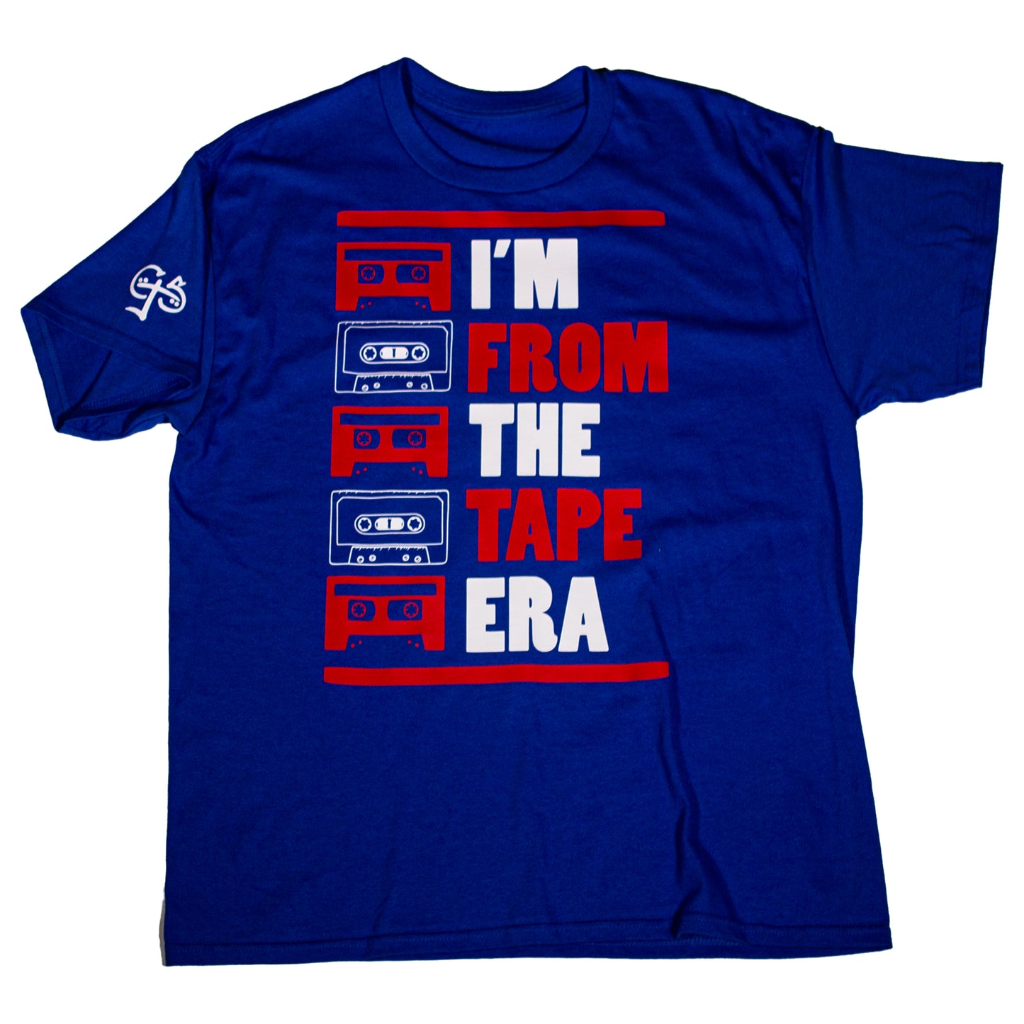 I'm From The Tape Era T-Shirt (Royal Blue/White & Red)