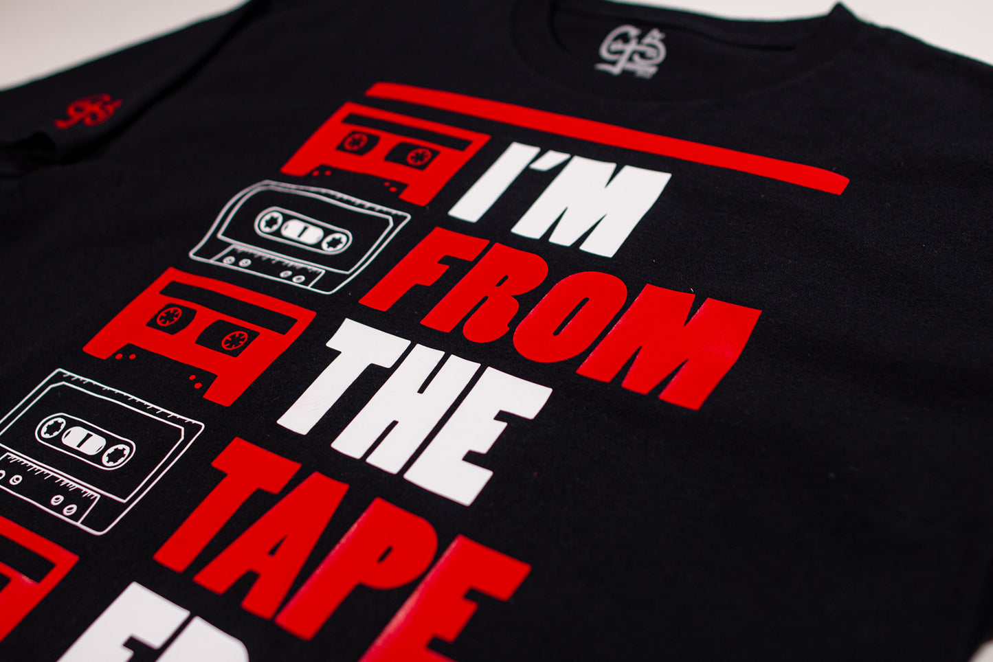 I'm From The Tape Era T-Shirt (Black/White & Red)