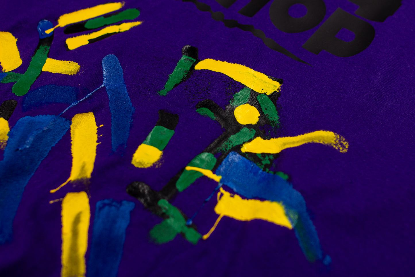 Thank God 4 Hip Hop One Of One Hand Painted T-Shirt (Purple/Black/Multicolored Paint)