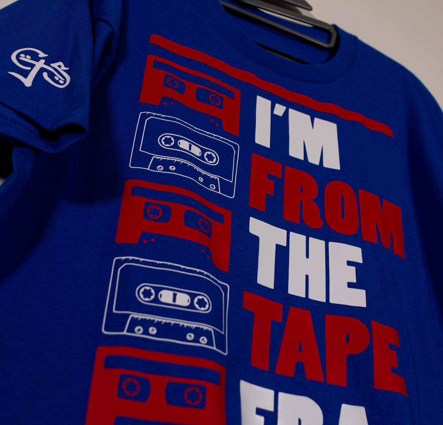 I'm From The Tape Era T-Shirt (Royal Blue/White & Red)